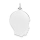 14K White Plain Medium.035 Depth Facing Right Engravable Boy Charm, 27 x 17mm