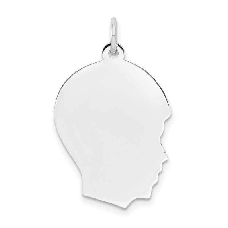 14K white gold engravable charm