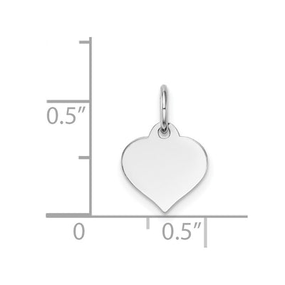 14K White Gold Heart Disc Charm, 14 x 10mm (13)