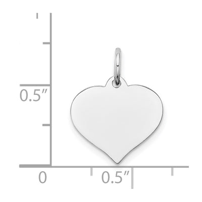 14K White Gold Heart Disc Charm, 18 x 14mm (13)