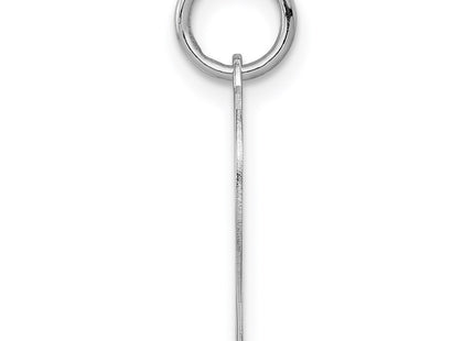 14K white gold disc charm, alternate view