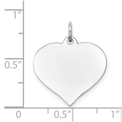 14K White Gold Heart Disc Charm, 23 x 18mm (18)