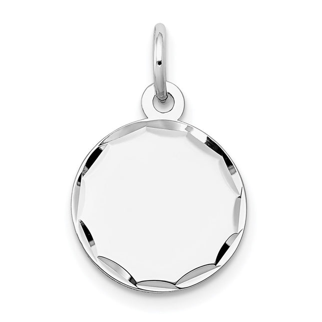 14K white gold disc charm