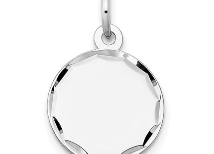 14K white gold disc charm