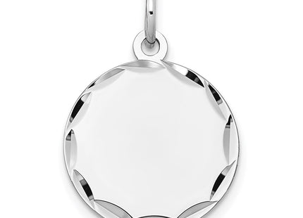 14K white gold disc charm