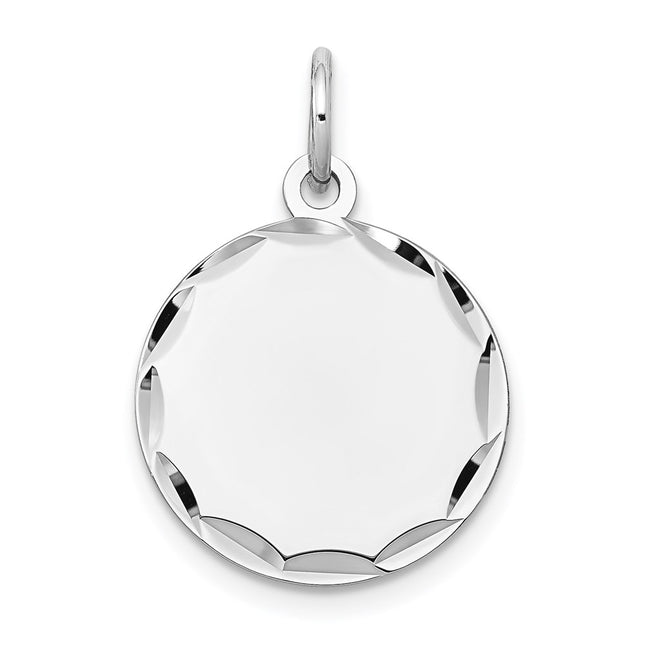 14K white gold disc charm