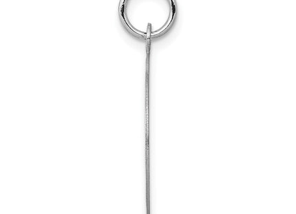 14K white gold disc charm, alternate view