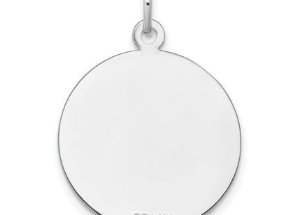 14K white gold disc charm, another view