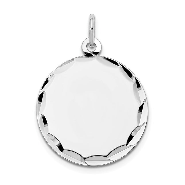 14K white gold disc charm