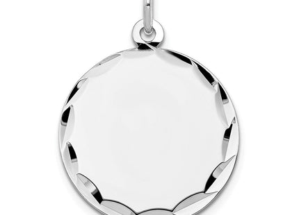 14K white gold disc charm