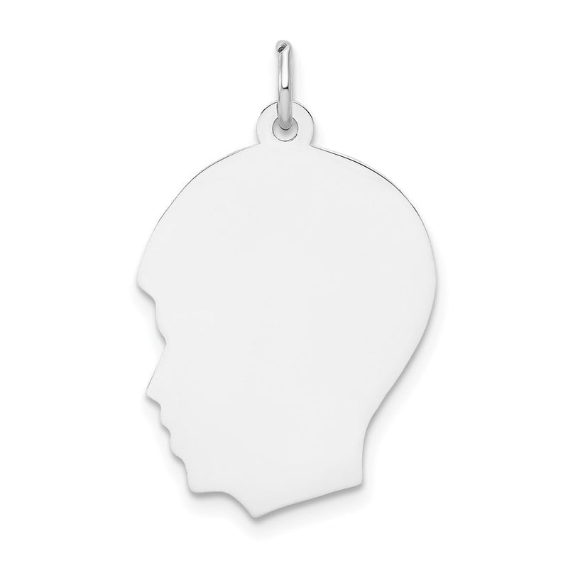 14K white gold engravable charm