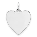 14K White Gold Plain .009 Gauge Engravable Heart Charm, 22.6 x 16.5mm view