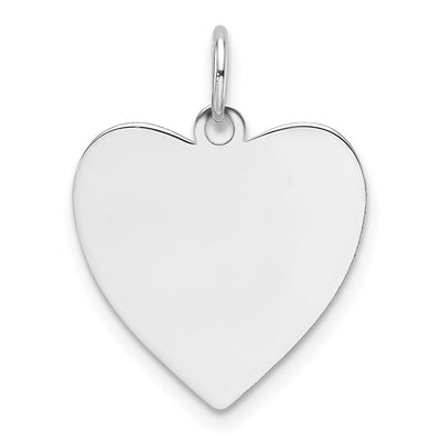 14K white gold heart charm