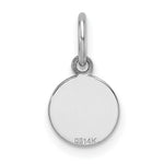 14K White Gold Plain .013 Gauge Round Engravable Disc Charm, 13.2 x 7.5mm view