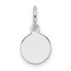14K White Gold Plain .009 Gauge Round Engravable Disc Charm, 13.2 x 7.5mm
