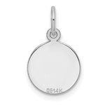 14K White Gold Plain .013 Gauge Round Engravable Disc Charm, 16.2 x 10.6mm view