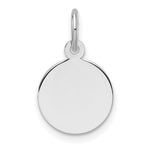 14K White Gold Plain .011 Gauge Round Engravable Disc Charm, 16.2 x 10.6mm view