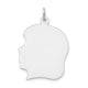14K White Plain Large.013 Depth Facing Left Engravable Girl Charm