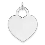 14K White Gold Large Engravable Heart, 29.3 x 21.3mm view