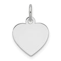 14K White Gold Plain .009 Gauge Engravable Heart Charm, 18.3 x 12.2mm