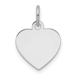 14K White Gold Plain .011 Gauge Engravable Heart Charm, 18.3 x 12.2mm view