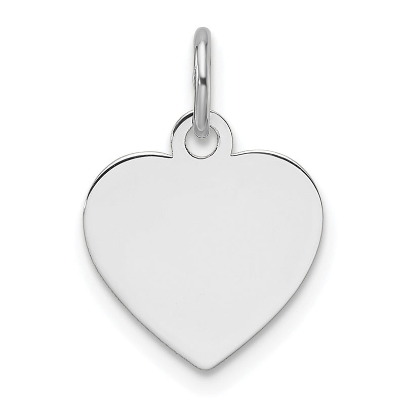 14K white gold heart charm