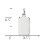 14K White Gold Plain .011 Gauge Rectangular Engravable Charm, 19.5 x 8mm view