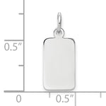 14K White Gold Plain .009 Gauge Rectangular Engravable Charm view