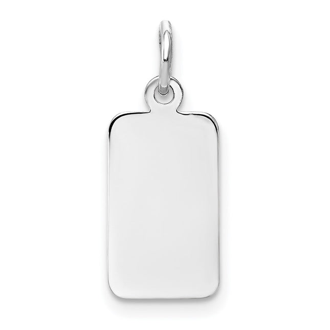 14K white gold engravable charm