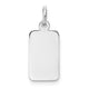 14K White Gold Plain .011 Gauge Rectangular Engravable Charm, 19.5 x 8mm
