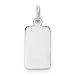 14K White Gold Plain .013 Gauge Rectangular Engravable Charm, 19.5 x 8mm view