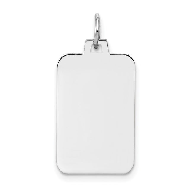 14K white gold engravable charm