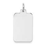 14K White Gold Plain .027 Gauge Rectangular Engravable Charm, 25.5 x 12.7mm view