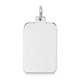 14K White Gold Plain .027 Gauge Rectangular Engravable Charm, 25.5 x 12.7mm