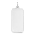 14K White Gold Plain .013 Gauge Rectangular Engravable Charm, 32 x 12.8mm