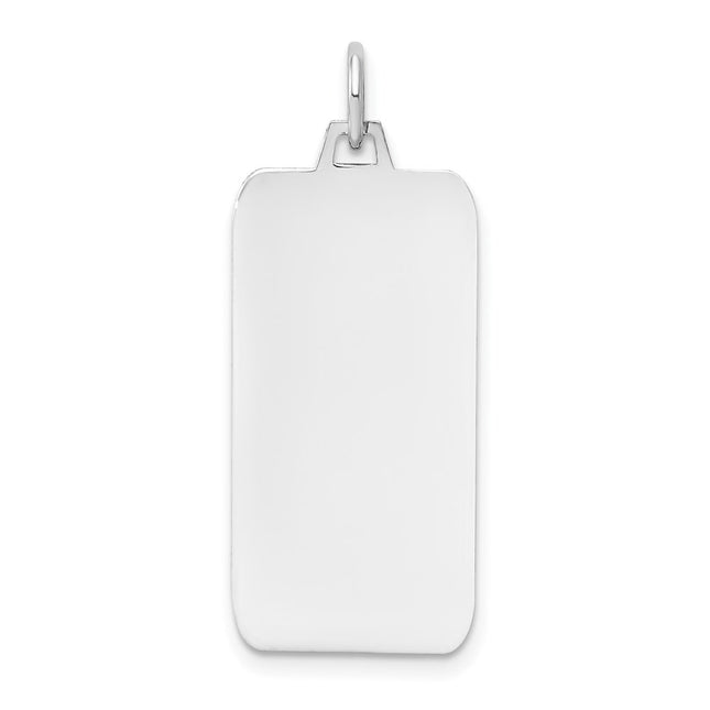 14K white gold engravable charm
