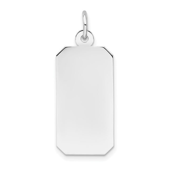 14K white gold engravable charm