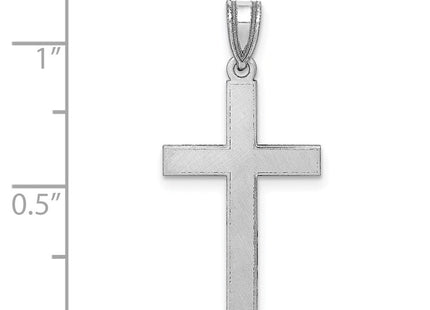 14K white gold cross pendant, another view