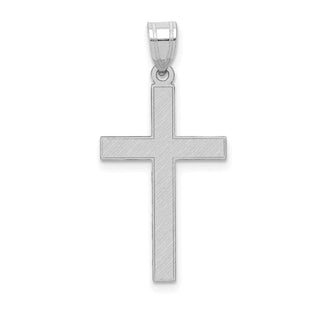 14k White Gold Florentine Satin Latin Cross Pendant (Style XWR10)