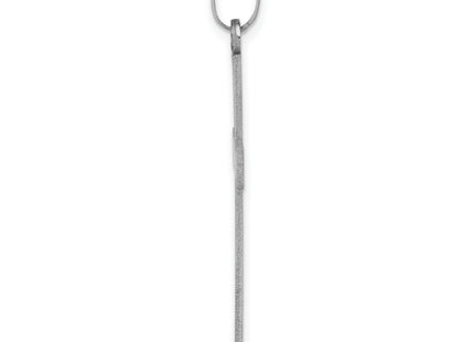 14k White Gold Florentine Satin Cross Pendant, 36 x 18mm
