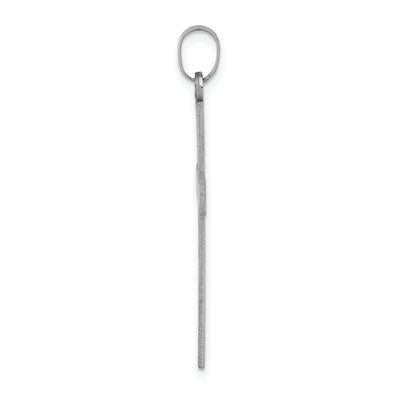 14K White Gold Florentine Satin Cross Pendant, 36 x 18mm