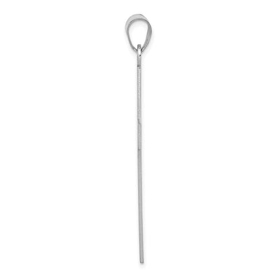 14K White Gold Florentine Satin Cross Pendant, 48 x 25mm