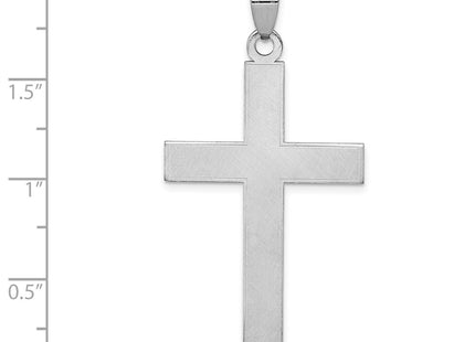 14K white gold cross pendant, another view