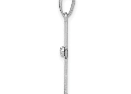 14k White Gold .. Diamond Cross Pendant (Style XWR37)