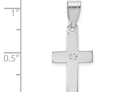 14k White Gold .. Diamond Cross Pendant (Style XWR38)