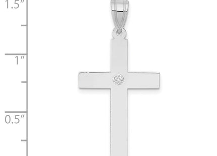 14k White Gold .. Diamond Cross Pendant (Style XWR40)