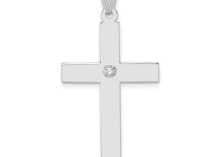14k White Gold .. Diamond Cross Pendant (Style XWR40)