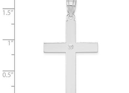 14k White Gold .. Diamond Cross Pendant (Style XWR41)