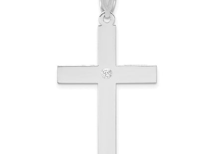 14k White Gold .. Diamond Cross Pendant (Style XWR41)
