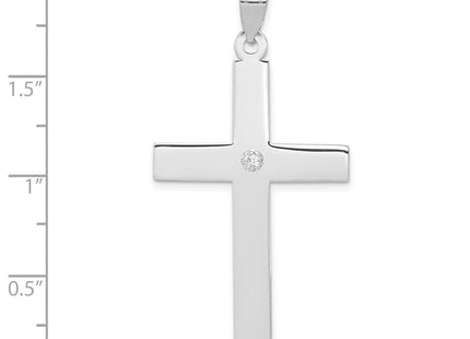 14k White Gold .. Diamond Cross Pendant (Style XWR42)